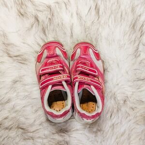 Hot Pink Geox Sport Rishon Sneakers with Hook & Loop Closure Sz 8.5 Easy Wear